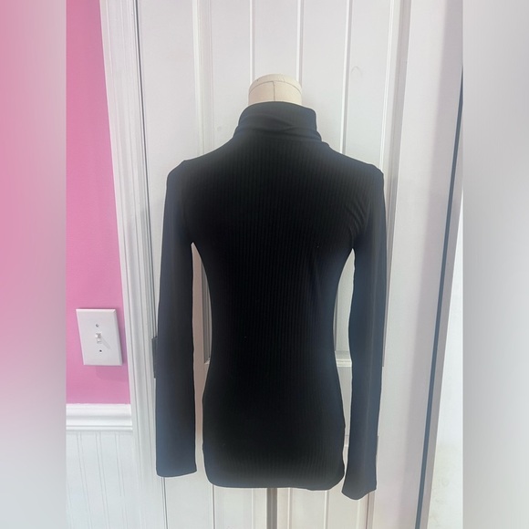 Madewell Ribbed Black Turtleneck Stretch Size XXS NEW With Tags - Picture 2 of 3